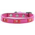 Mirage Pet Products Red Glitter Bow Widget Dog CollarBright Pink Size 18 631-10 BPK18